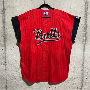 Starter Chicago Bulls Pinstripe Baseball Jersey